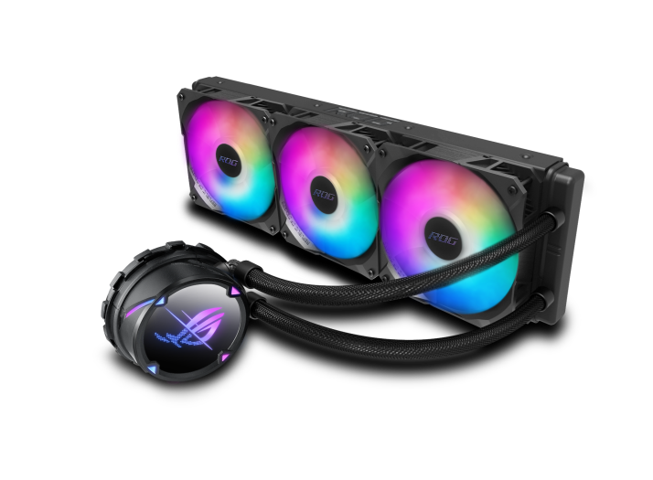ASUS ROG Strix LC II 360 ARGB AIO Liquid CPU Cooler, With Aura Sync, Three ROG 120mm A RGB Radiator Fans Black ASUS ROG Strix LC II 360 ARGB AIO Liquid CPU Cooler, With Aura Sync, Three ROG 120mm A RGB Radiator Fans Black
